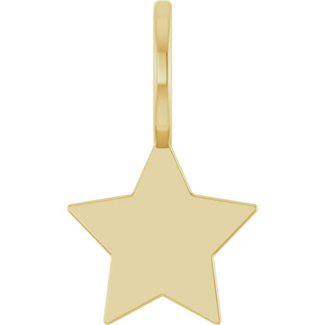14K Yellow Gold Engravable Star Charm/Pendant