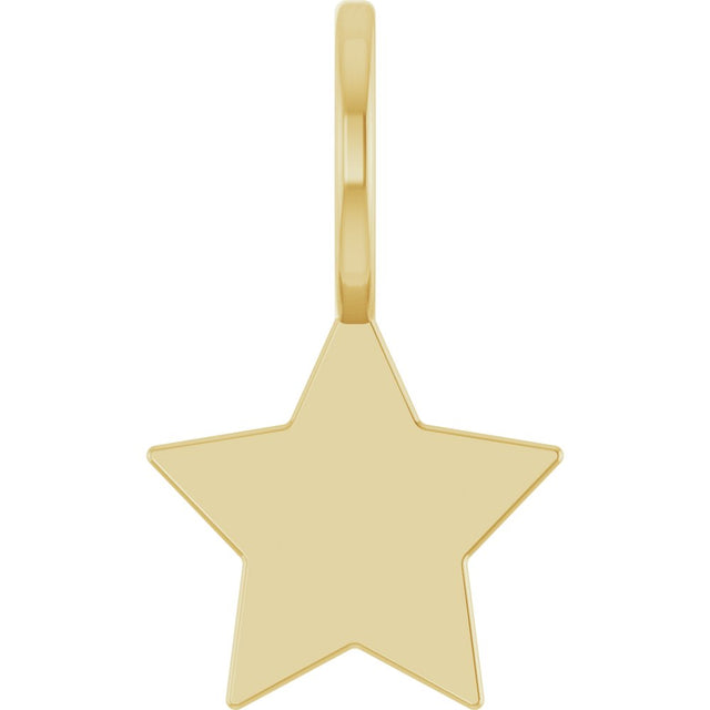 14K Yellow Gold Engravable Star Charm/Pendant