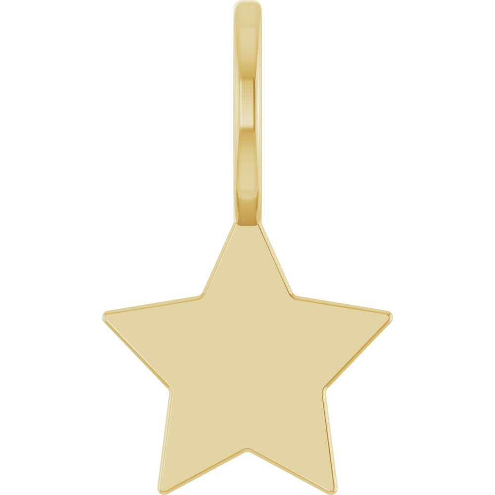 14K Yellow Engravable Star Charm/Pendant