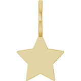 14K Yellow Engravable Star Charm/Pendant