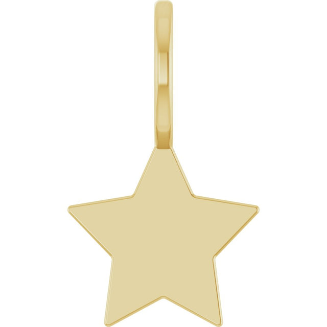 14K Yellow Engravable Star Charm/Pendant