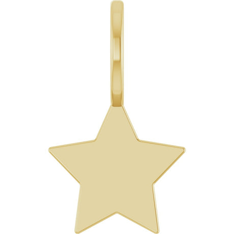 14K Yellow Engravable Star Charm/Pendant