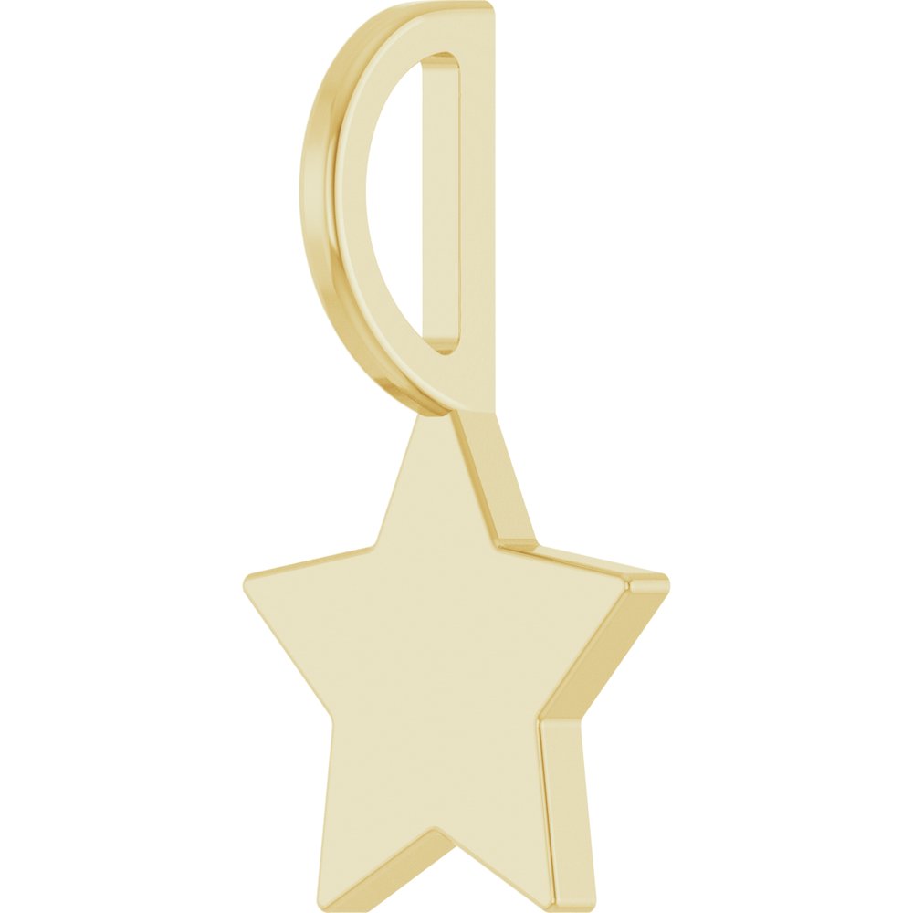 14K Yellow Gold Engravable Star Charm/Pendant