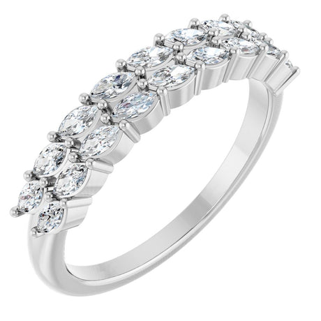 14K White 1/2 CTW Natural Diamond Anniversary Band