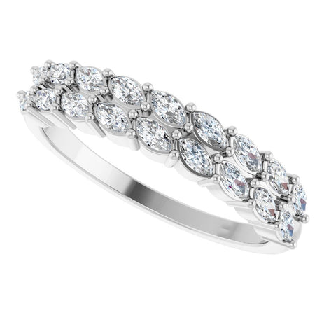 14K White Gold 1/2 CTW Natural Diamond Anniversary Band