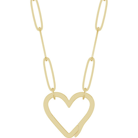 14K Yellow Gold Heart Charm 16" Necklace