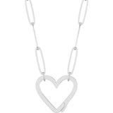 14K White Heart Charm 16" Necklace