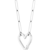 14K White Heart Charm 16" Necklace