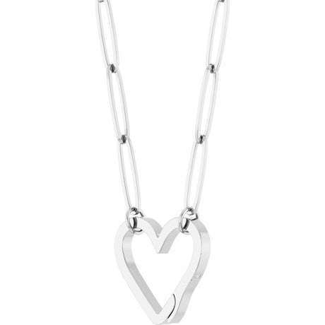 14K White Heart Charm 16" Necklace