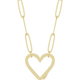 14K Yellow Gold Heart Charm 18" Necklace