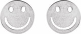 Sterling Silver 4 mm Smiley Face Friction Earrings