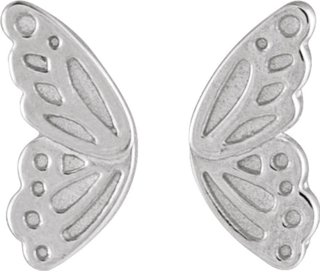 Sterling Silver Butterfly Wing Earrings