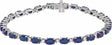 14K White Gold Lab-Grown Blue Sapphire & 5/8 CTW Lab-Grown Diamond Line 7" Bracelet