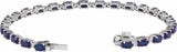 14K White Gold Lab-Grown Blue Sapphire & 5/8 CTW Lab-Grown Diamond Line 7" Bracelet