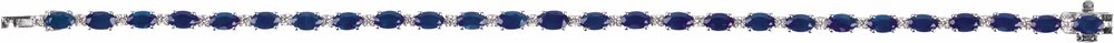 14K White Gold Lab-Grown Blue Sapphire & 5/8 CTW Lab-Grown Diamond Line 7" Bracelet