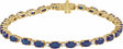 14K Yellow Lab-Grown Blue Sapphire & 5/8 CTW Lab-Grown Diamond Line 7" Bracelet