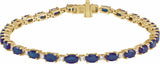 14K Yellow Lab-Grown Blue Sapphire & 5/8 CTW Lab-Grown Diamond Line 7" Bracelet