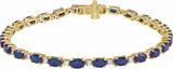 14K Yellow Gold Lab-Grown Blue Sapphire & 5/8 CTW Lab-Grown Diamond Line 7" Bracelet