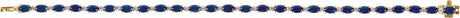 14K Yellow Gold Lab-Grown Blue Sapphire & 5/8 CTW Lab-Grown Diamond Line 7" Bracelet