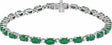 14K White Gold Lab-Grown Emerald & 5/8 CTW Lab-Grown Diamond Line 7" Bracelet