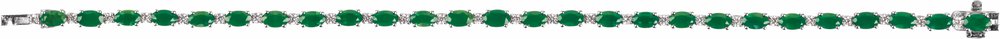 14K White Gold Lab-Grown Emerald & 5/8 CTW Lab-Grown Diamond Line 7" Bracelet