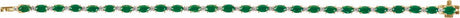 14K Yellow Gold Lab-Grown Emerald & 5/8 CTW Lab-Grown Diamond Line 7" Bracelet