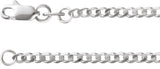14K White Gold 1.95 mm Curb 20" Chain