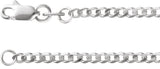 14K White Gold 1.95 mm Curb 16" Chain