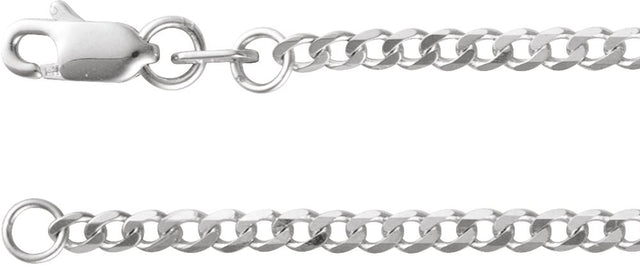 14K White Gold 1.95 mm Curb 18" Chain