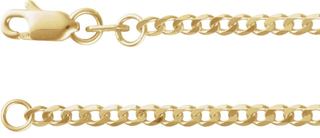 14K Yellow Gold 1.95 mm Curb 16" Chain