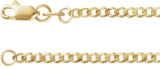 14K Yellow Gold 1.95 mm Curb 18" Chain