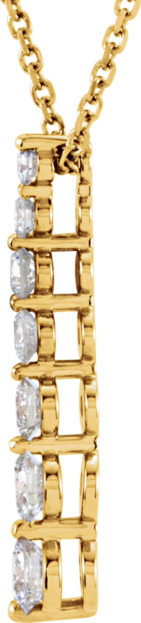 14K Yellow Gold 1/2 CTW Natural Diamond Journey 18" Necklace