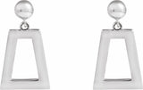 14K White Geometric Earrings