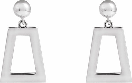 14K White Geometric Earrings