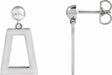 14K White Geometric Earrings