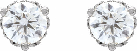 14K White 1/3 CTW Lab-Grown Diamond Vintage-Inspired Earrings