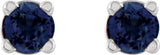 14K White Gold 2.5 mm Natural Blue Sapphire Earrings