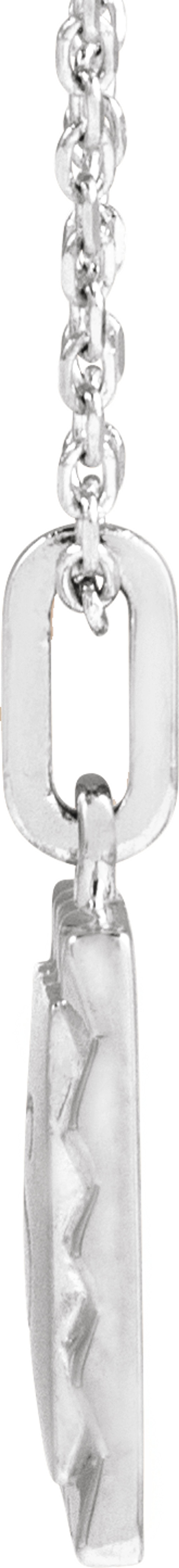 Sterling Silver Engravable Square 16-18" Necklace