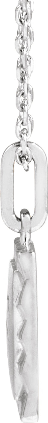 Sterling Silver Engravable Square 16-18" Necklace