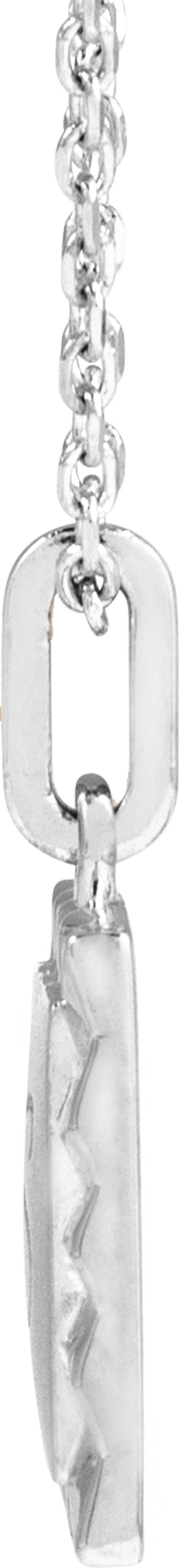 Sterling Silver Engravable Square 16-18" Necklace