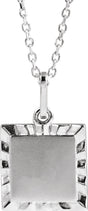 Sterling Silver Engravable Square 16-18" Necklace