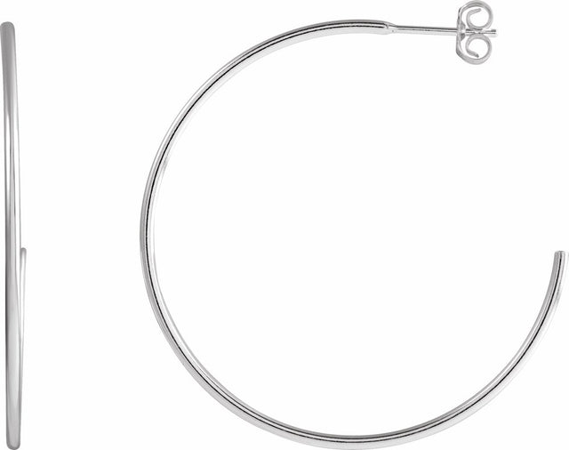 Sterling Silver 38 mm Hoop Earrings