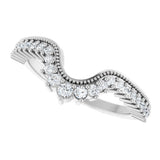 14K White Gold 1/4 CTW Natural Diamond Contour Band