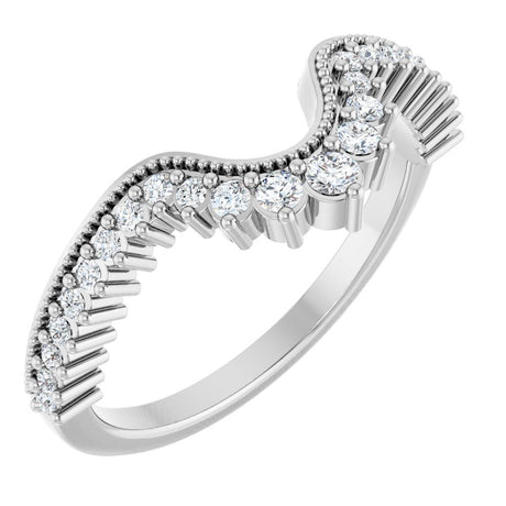 14K White 1/4 CTW Natural Diamond Contour Band