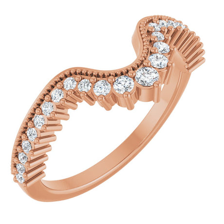14K Rose Gold 1/4 CTW Natural Diamond Contour Band
