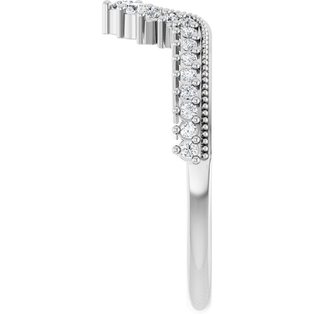 14K White Gold 1/4 CTW Natural Diamond Contour Band