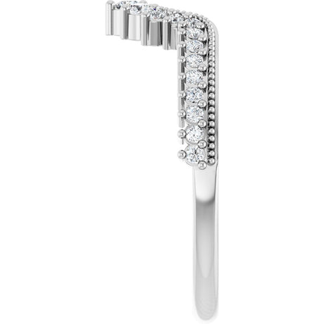 14K White 1/4 CTW Natural Diamond Contour Band