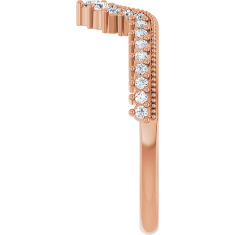 14K Rose Gold 1/4 CTW Natural Diamond Contour Band