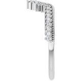 14K White Gold 1/4 CTW Natural Diamond Contour Band