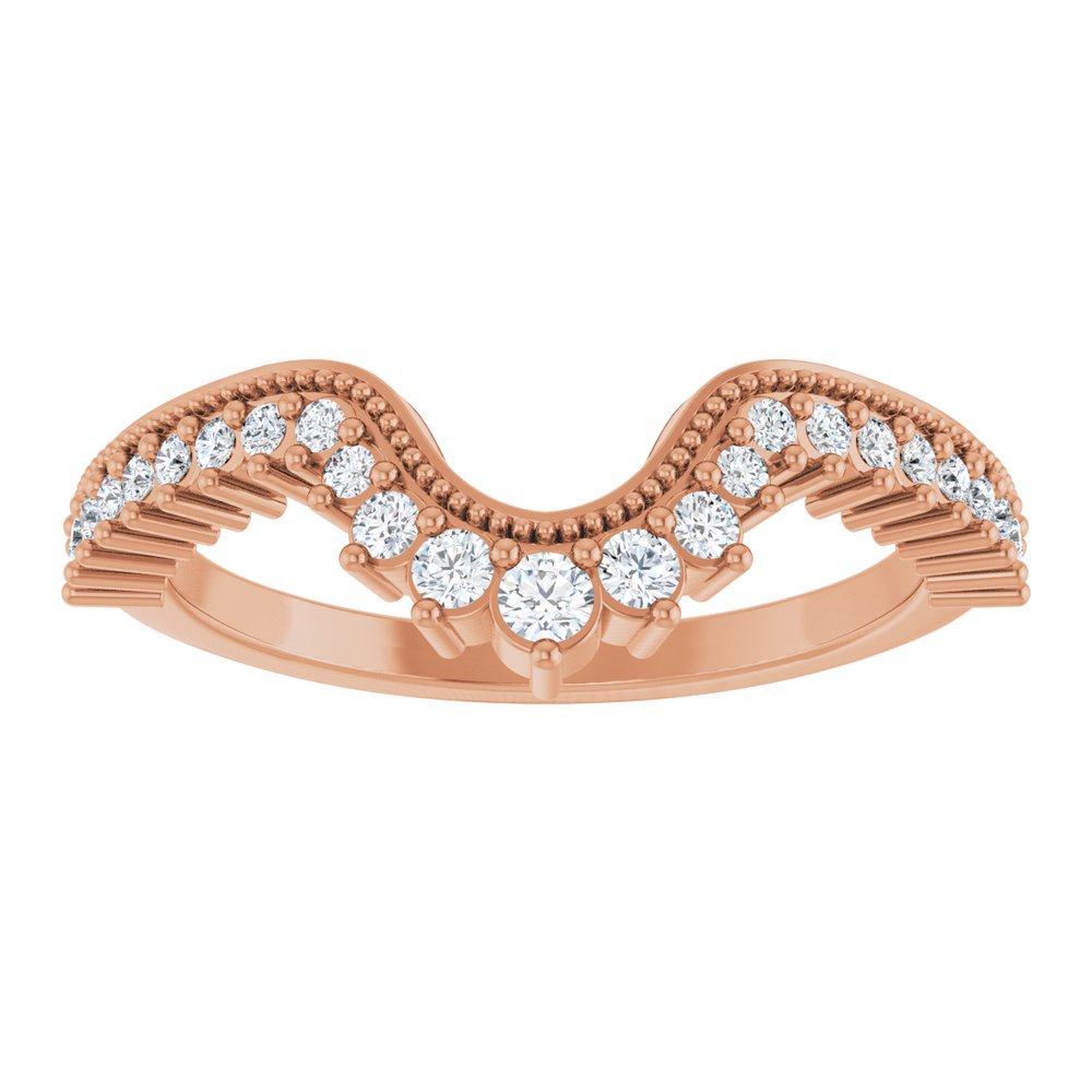 14K Rose 1/4 CTW Natural Diamond Contour Band